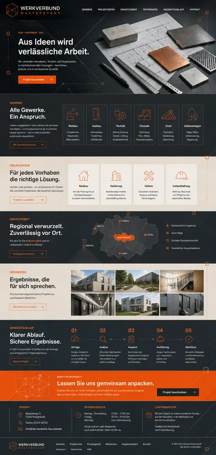 Individuelles Website-Mockup für Werkverbund Musterstadt