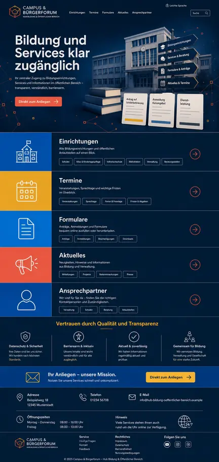 Individuelles Website-Mockup für Campus & Bürgerforum