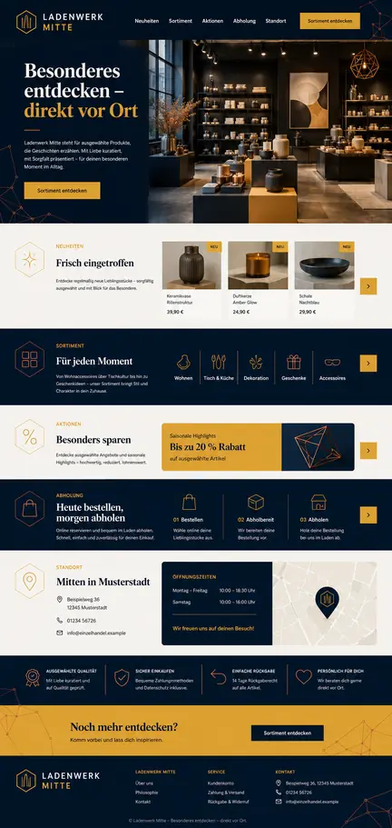 Individuelles Website-Mockup für Ladenwerk Mitte
