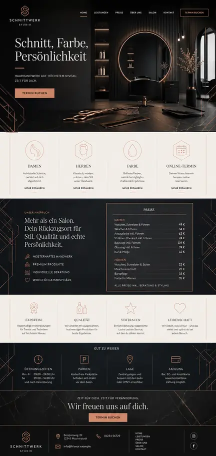 Individuelles Website-Mockup für Schnittwerk Studio