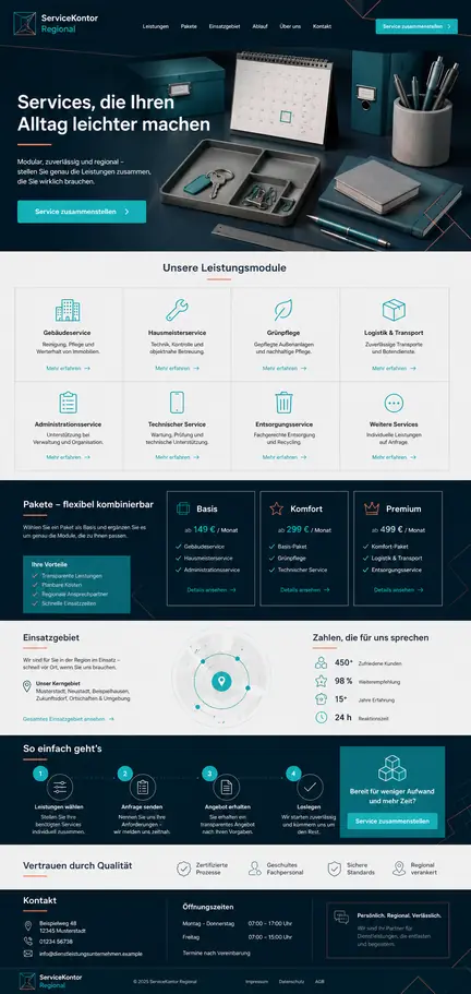 Individuelles Website-Mockup für ServiceKontor Regional