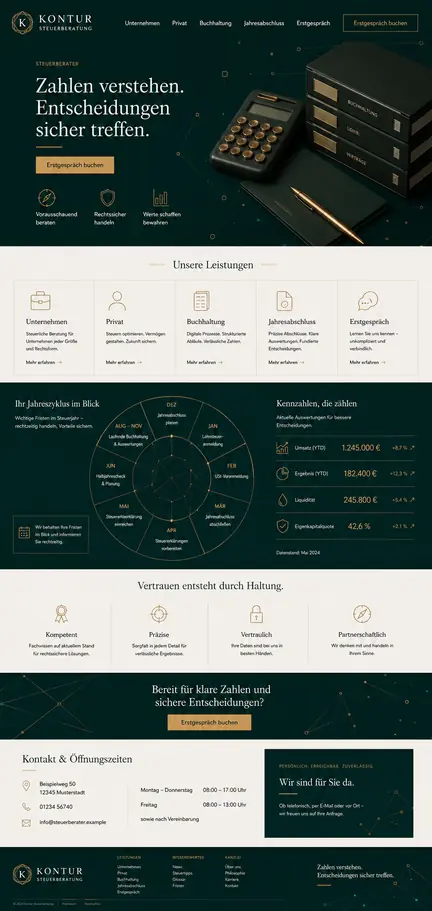 Individuelles Website-Mockup für Kontur Steuerberatung