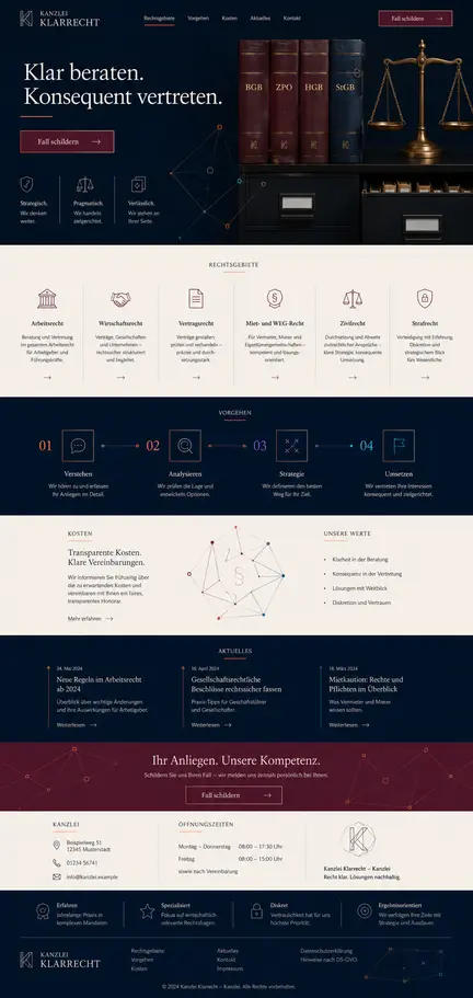 Individuelles Website-Mockup für Kanzlei Klarrecht